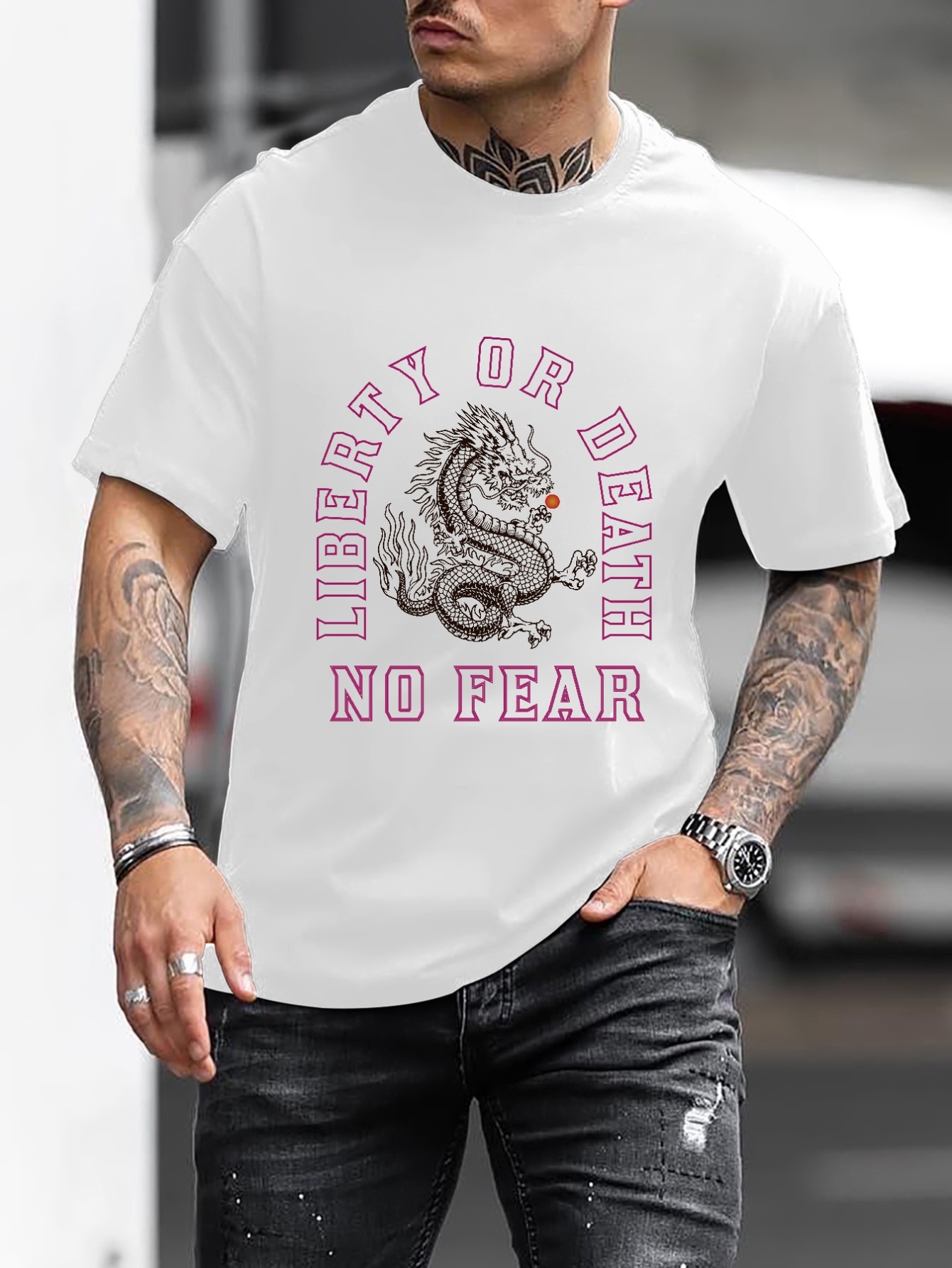 Miljøvenlig Kommentér Penneven Mens No Fear Dragon Graphic T Shirts Comfy Stretchy Trendy Tees For Summer  Casual Daily Style Fashion Clothings | Discounts For Everyone | Temu Italy