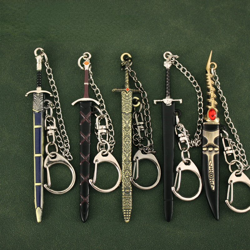 Mini Toy Samurai Knife Key Chain, Toy Metal Weapon Sword Keychain Key Ring,Temu