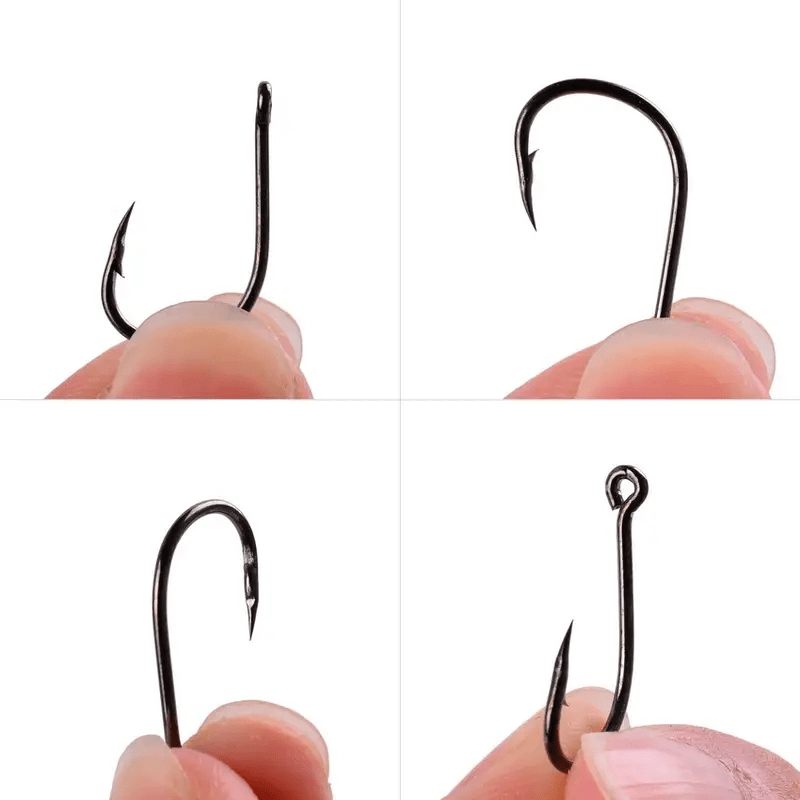 KingFurt Barbed Fishing Hooks Set - 1000 Circle Hooks, High Carbon Steel  Shank, Portable Case - Assorted Sizes for Saltwater and Freshwater Fishing