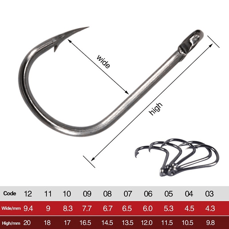high carbon steel fishing hooks set for saltwater and freshwater fishing barbed fishhooks with superior strength and durability essential fishing gear and accessories details 1