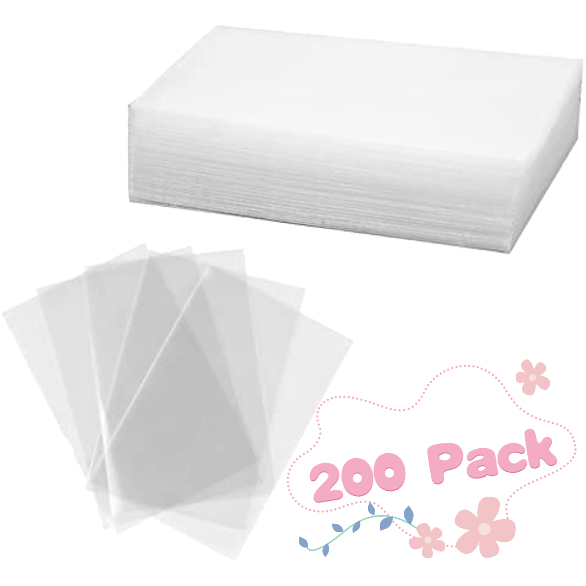 200 Paquets De Pochettes Transparentes Pour Cartes En Plastique