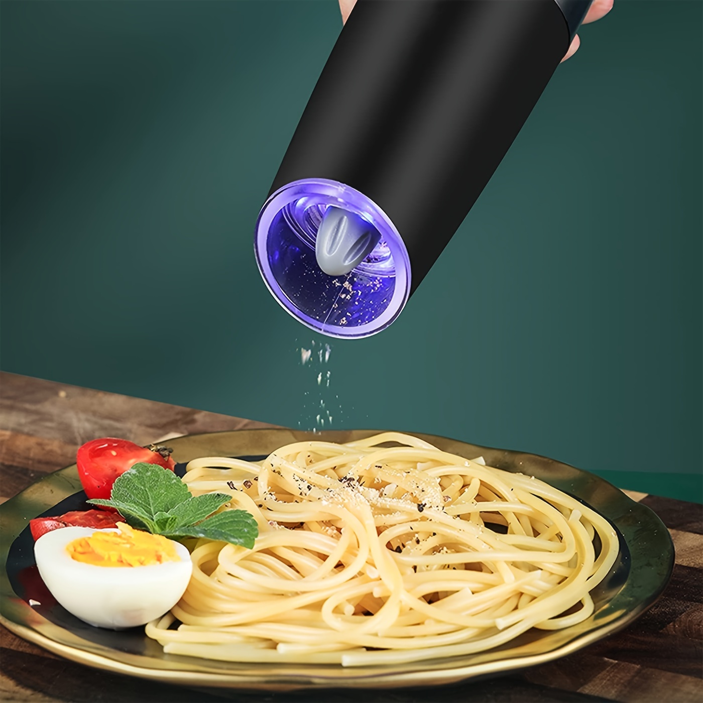 Gravity Electric Pepper Grinder,salt Or Pepper Grinder & Adjustable  Coarseness,battery Powered,led Light,one Handed Automatic  Operation,stainless Steel