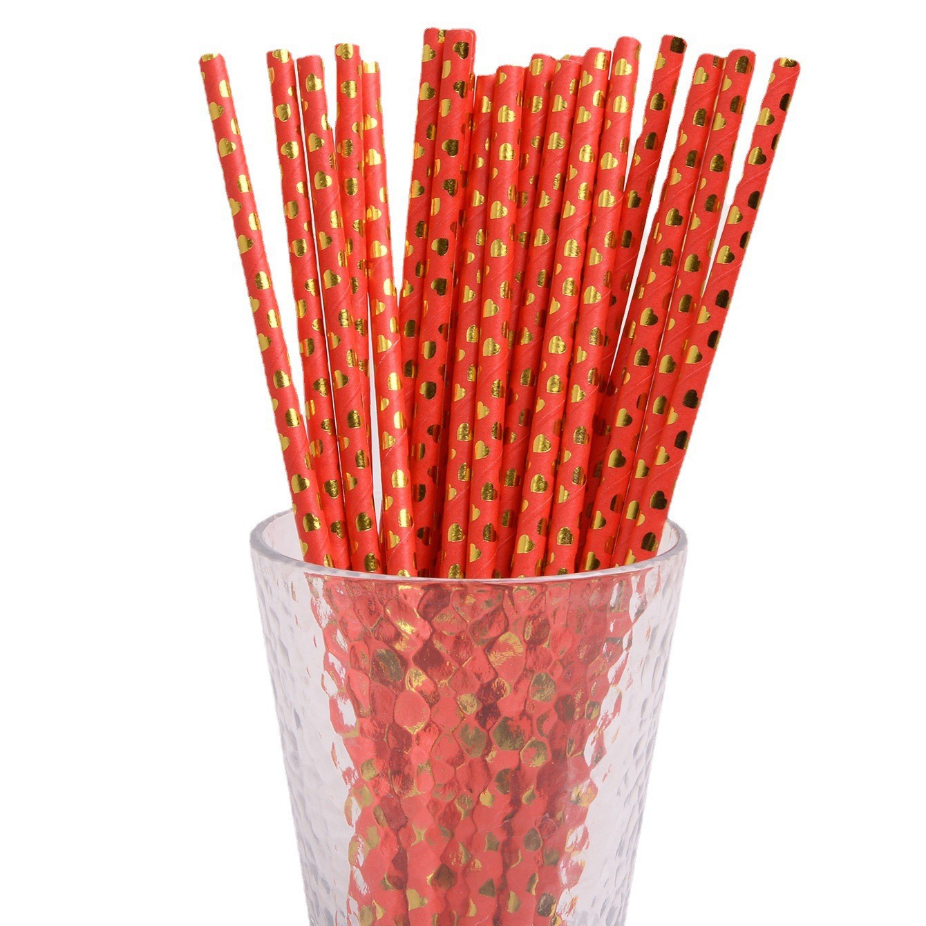 100PCS heart-shaped straws disposable individually packaged straws for  parties;