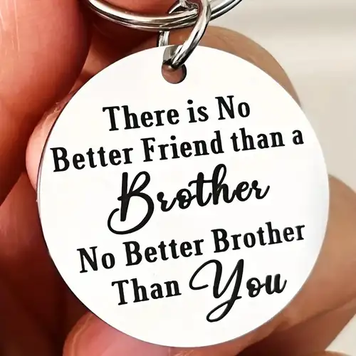1pc Brother Keychain Gifts Christmas Birthday Gifts for Brother Graduation Gifts Inspirational Gifts for Brother Family Gift for Men,Temu