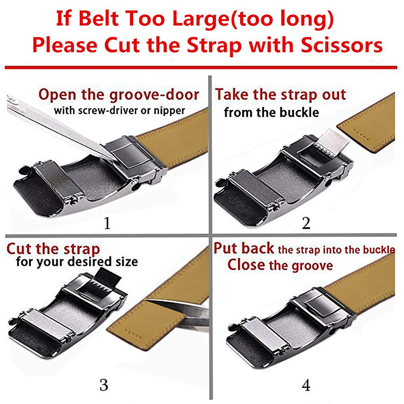3 5cm Business Leisure Alloy Automatic Buckle Leather Belt Mens