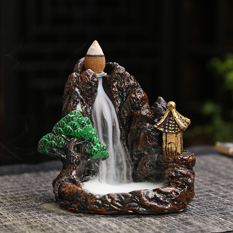 Piccola cascata bruciatore di incenso resina riflusso porta incenso per  coni di incenso sala buddista soggiorno