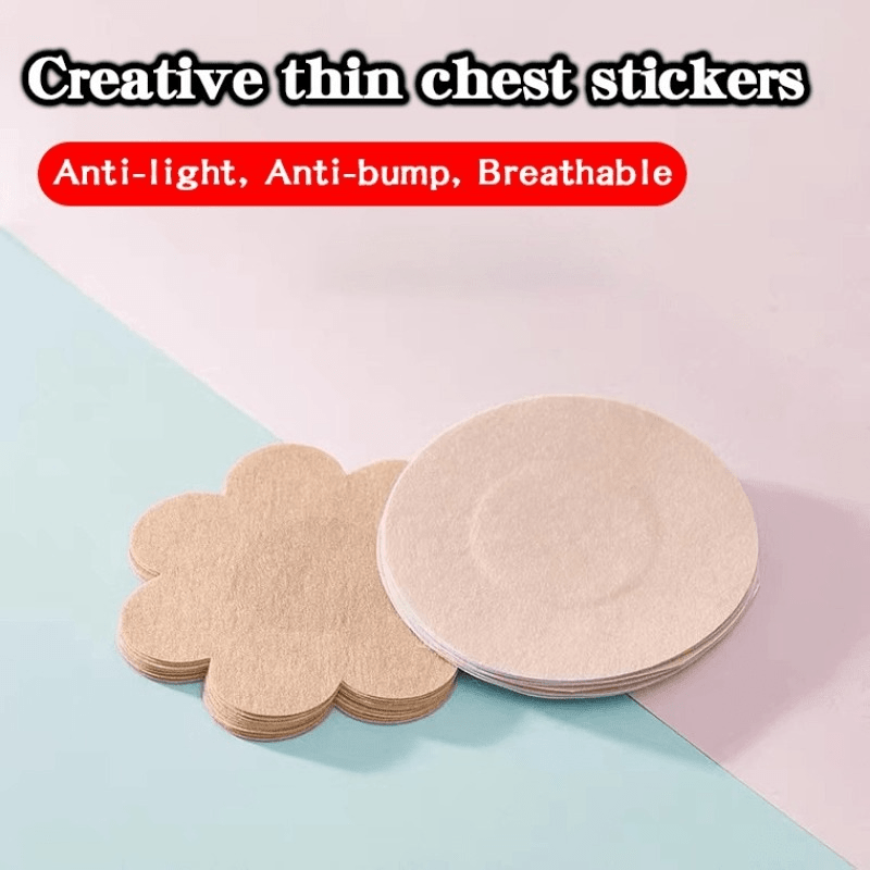 6pcs/3 pairs Anti-Glare Self-Adhesive Chest Stickers - Slim, Shock-Proof,  and Creative Round Design