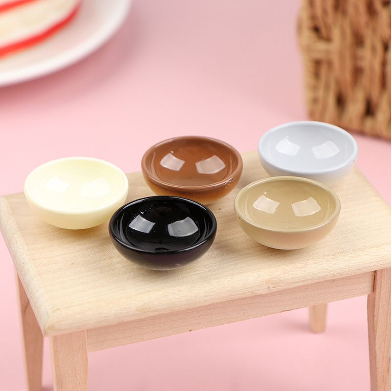 3PC Dollhouse Miniature 1/12 Ceramic Soup Bowl Kitchen Accessories  Handcrafted