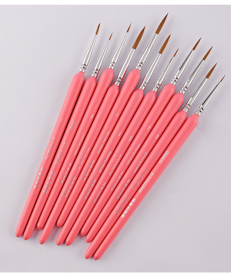 3 Color Detail Paint Brush Nylon Hair Brush Miniature - Temu