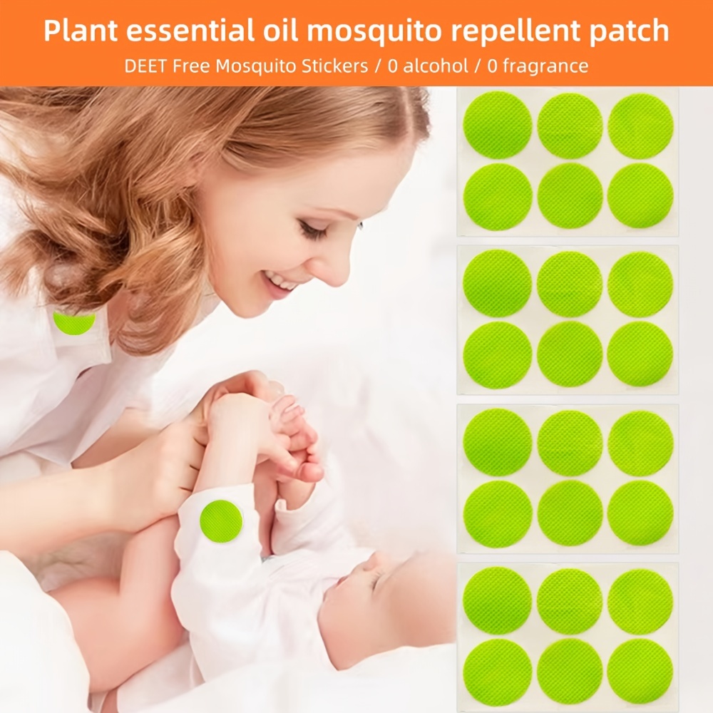 Autocollants de patch anti-moustiques pour les enfants (60 autocollants) -  Ingrédients naturels à base de plantes sans deet - Patchs d'insectes à  l'huile de citronnelle - Pour le patio de voyage et