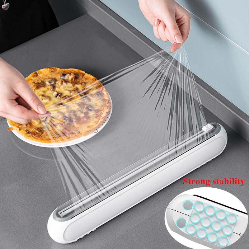 Magnetic Plastic Wrap Dispenser With Slide Cutter, Refillable Tin Aluminum  Foil Dispenser, Wall-mounted Cling Film Cutter, Kitchen Accessories - Temu
