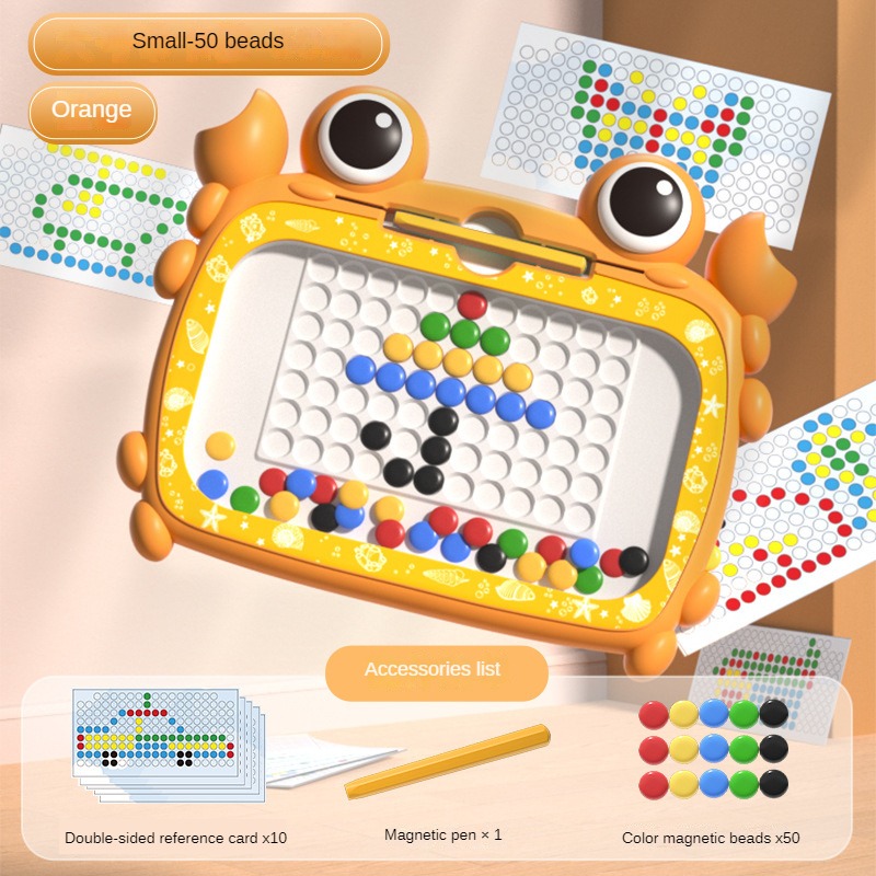 Magnetic Drawing Board for Kids 3+ Years- Toddler Doodle Board with  Magnetic Pen, Colorful Beads & 10 Reference Cards- Fun Dot Art Magnetic  Bead