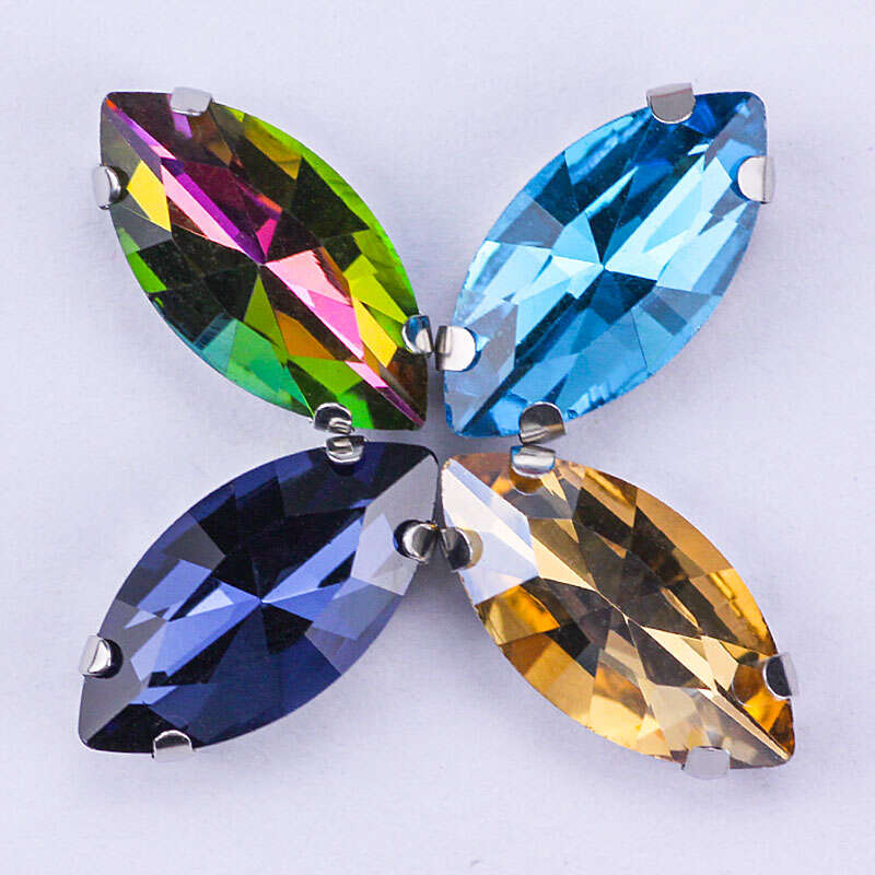DIY Sewing Crystal Accessories Glass Diamond Glitter Rhinestone For  Clothing Sewn Transparent Bottom Glass Stone Needlework Bead