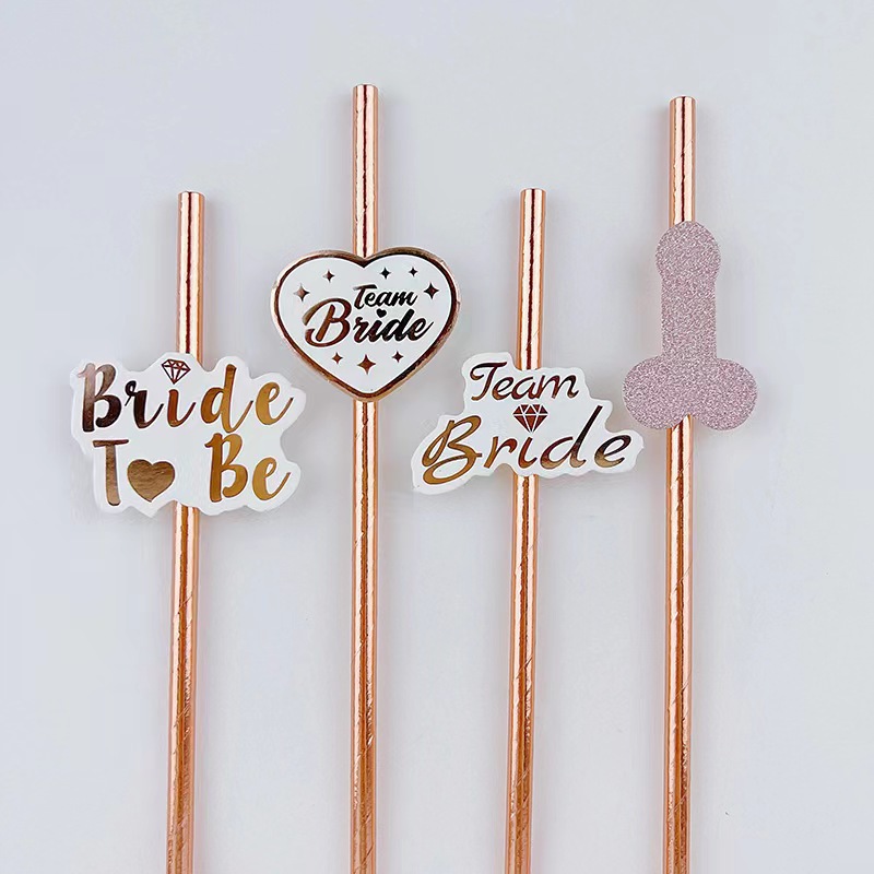 Team Bride Bachelorette Party Straws - 10 Pack