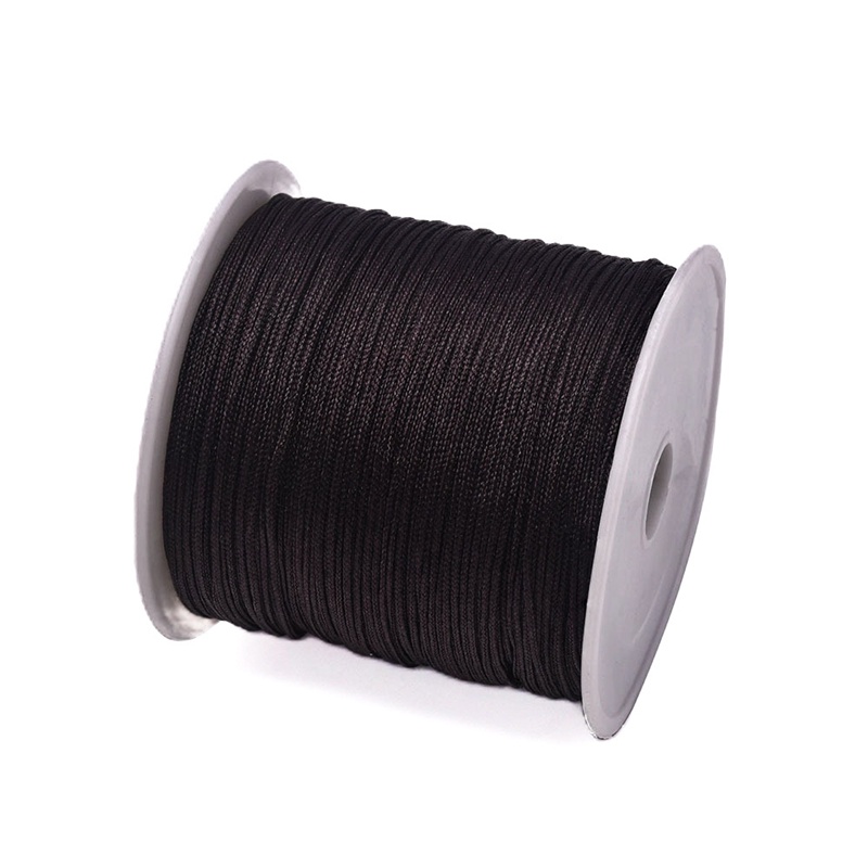 Wax Line Thread Wax Rope Necklace Rope Bags Cord 1Mm 160M Wax Line Wax  Thread Bracelet Cotton Sewing (Black)