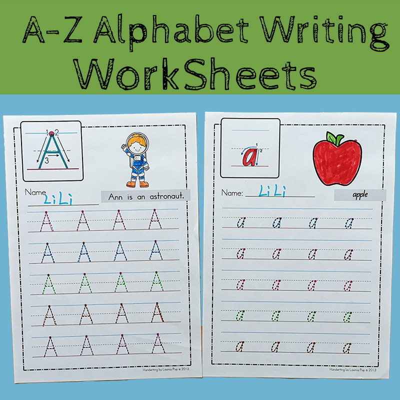 J'apprends à écrire de A à Z - Lettres Cursives: Cahier d'écriture pour  enfants dès 5 ans - Appendre l'alphabet en s'amusant! Cahier d'exercices  pour