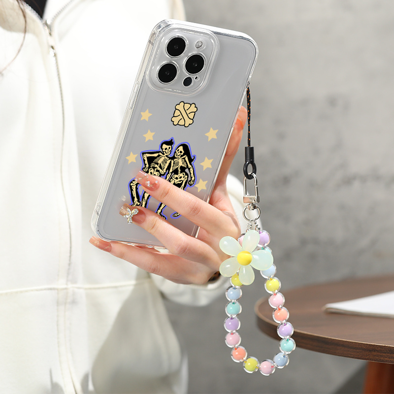 Phone Case With Lanyard Human Skeleton Graphic For Iphone 11 14 13