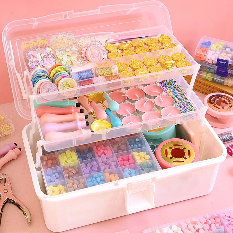 1pc Pink Three-Layer Hair Accessories Storage Box For Hair Ties, Hair Clips,  Headbands, And Other Jewelry