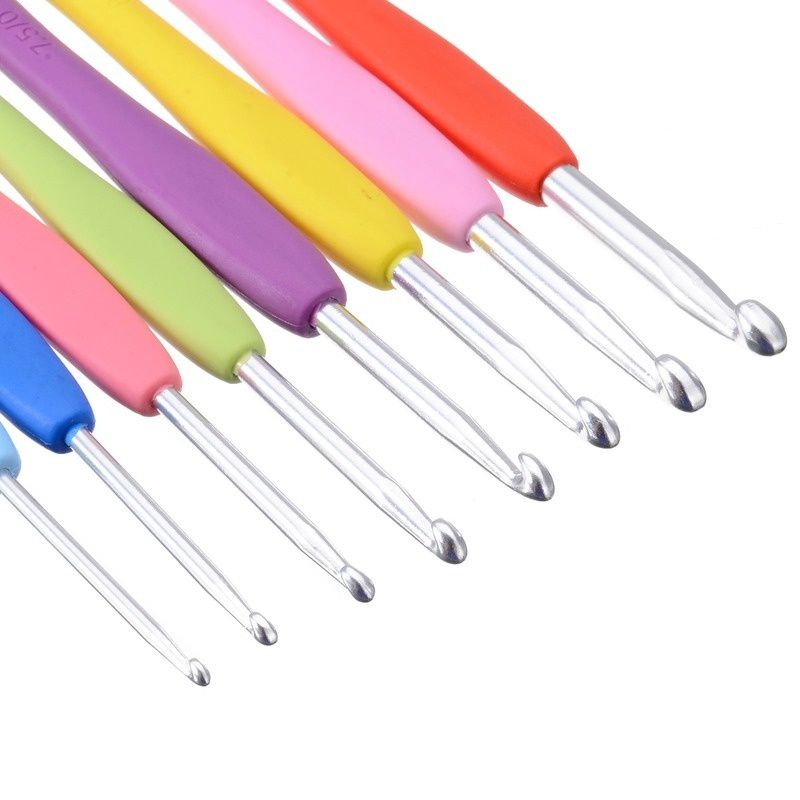 8pcs/set Crochet Hooks Hair Crochet Needles Ergonomic Soft Grip