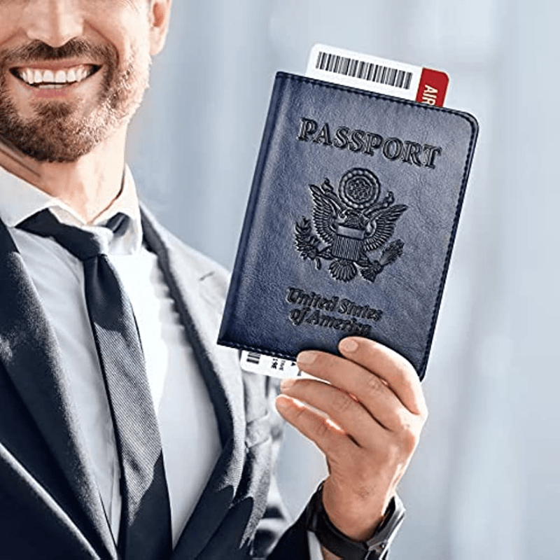 Passport Holder Travel Bag Passport And Vaccine Card Holder Combo Slim  Travel Accessories Passport Wallet For Unisex Leather Passport Cover  Protector With Waterproof Vaccine Card Slot - Temu