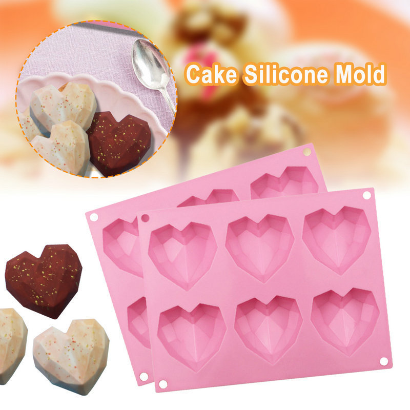 Moldes de silicona 3D para chocolate, 8 cavidades, molde para pastel de  mousse, moldes de silicona con forma de corazón 3D para chocolate, mini