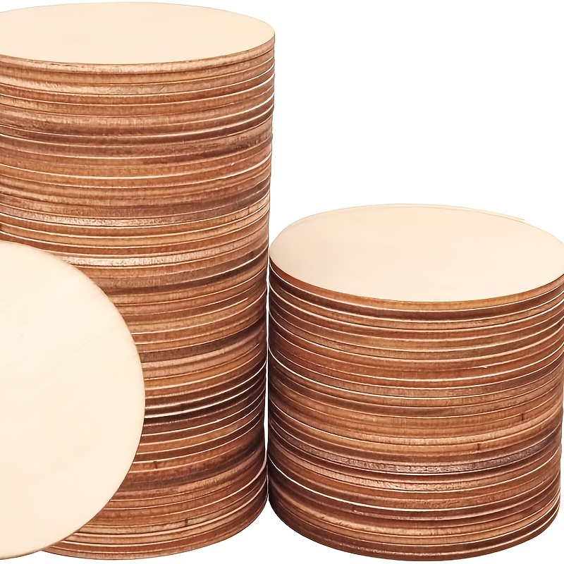 30pcs 4 Inch Wood Circles For Crafts Unfinished Wood Rounds Wooden Cutouts  For Crafts, Wooden Circles For Kids Painting