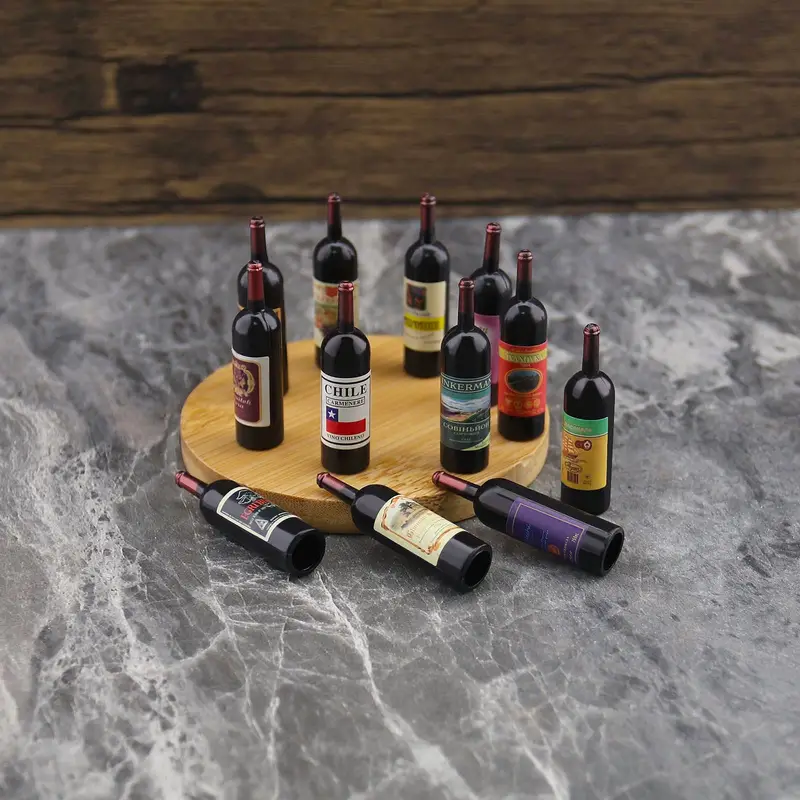 Lot De 5 Bouteilles De Vin Miniatures Pour Maison De Poupée, Mini  Bouteilles En Plastique À L'échelle 1:12, Modèle De Jouet De Simulation De  Cuisine