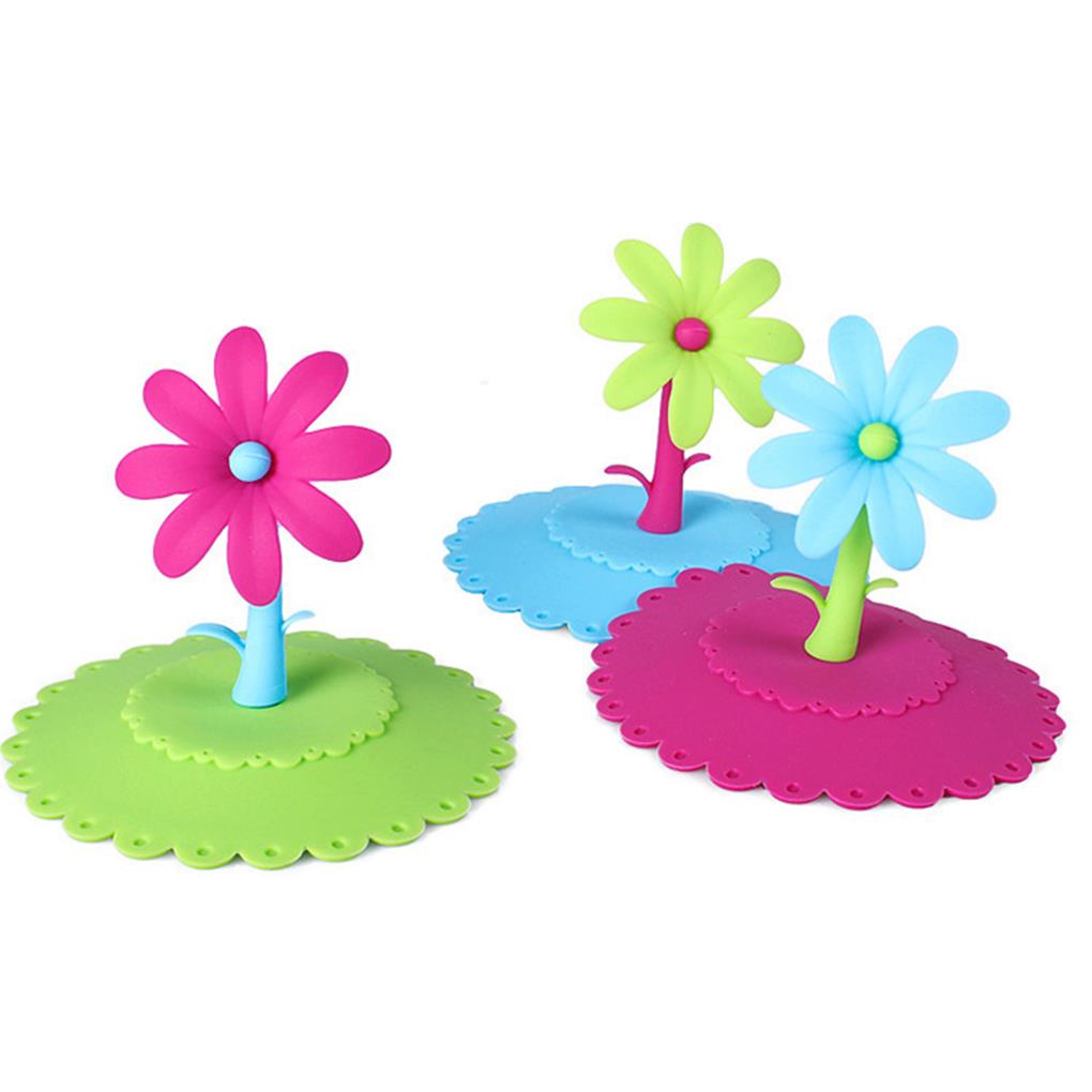 Silicone Cup Lids Sunflower Shaped Cup Covers Airtight Dust - Temu