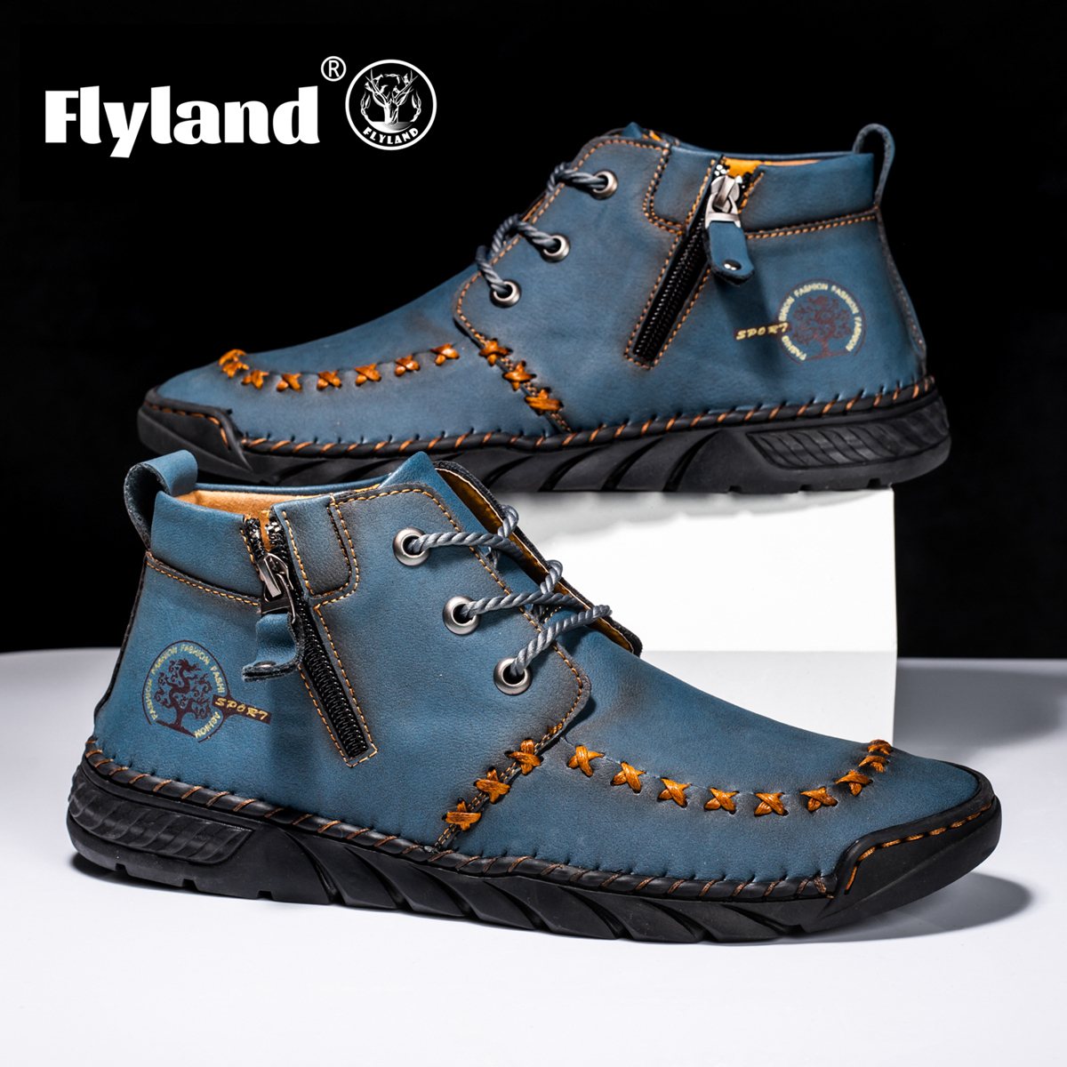 Men's Vintage Casual High Top Ankle Boots