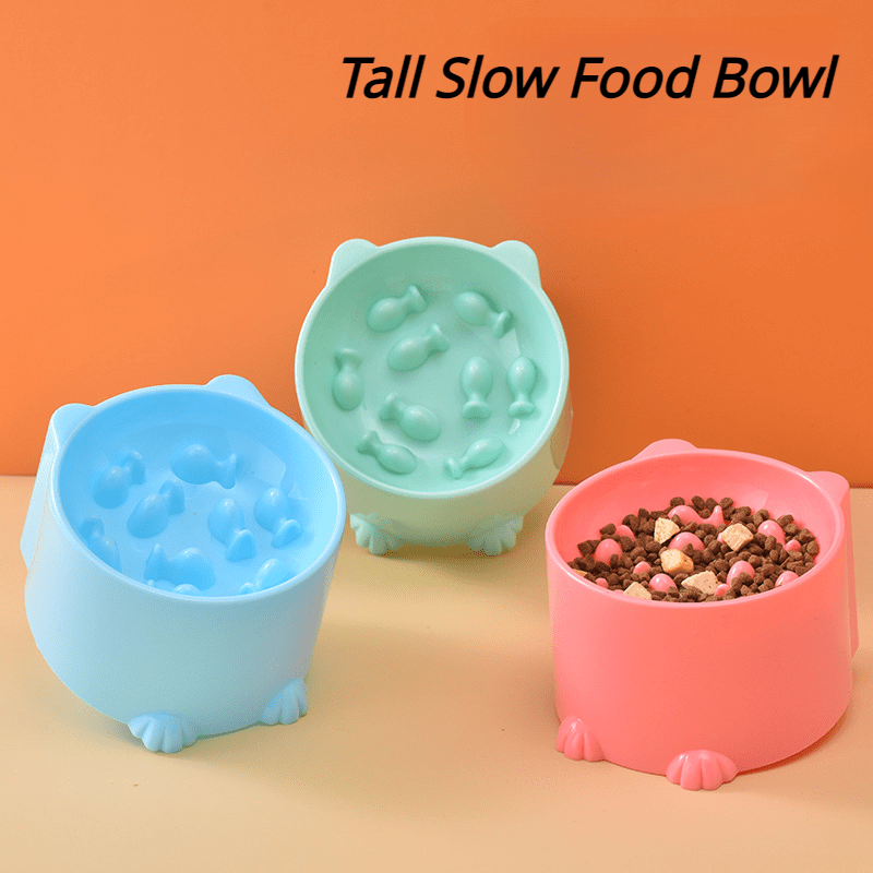 Cat Feeder Slow Feeder Cat Bowl Fish Shaped Silicone - Temu