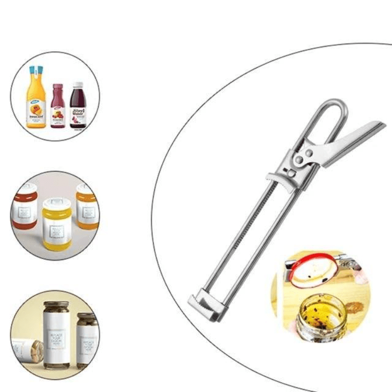 New Stainless Steel Can Opener Multifunctional Adjustment Bottle Opener  Creative Canned Round Cap Clip-on Bottle Opener Kitchen Home Gadgets