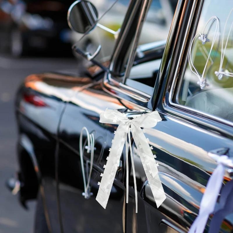 Cozevdnt Dekoobjekt Autoschleifen Hochzeit, Hochzeit Weihnachtsschleifen  Hochzeitsdeko