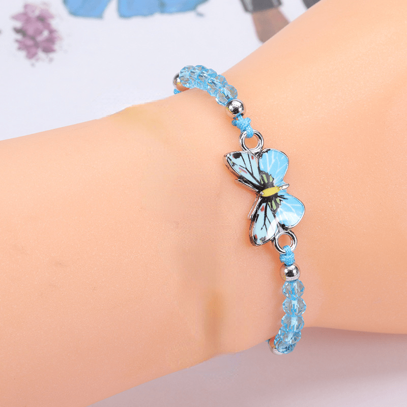 Summer Style Colorful Butterfly Crystal Beads Bracelet Party Holiday Decor  Accessories, 90 Days Buyer Protection