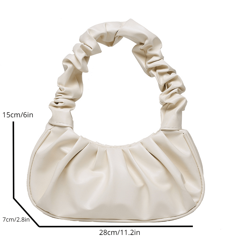 Cloud Pleated Hobo Shoulder Bag, Stylish Versatile Underarm Bag