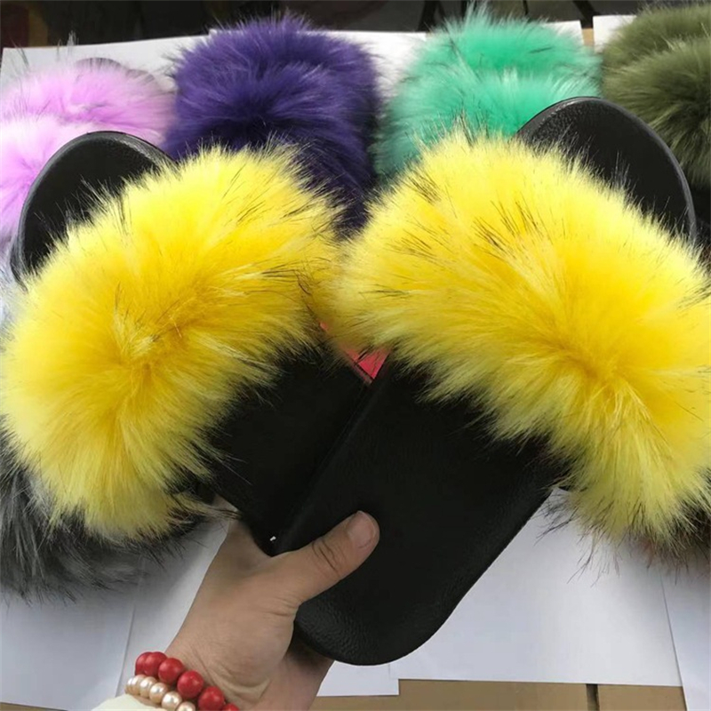 Women s Colorblock Fluffy Ball Slides Slip Open Toe Home Non Temu