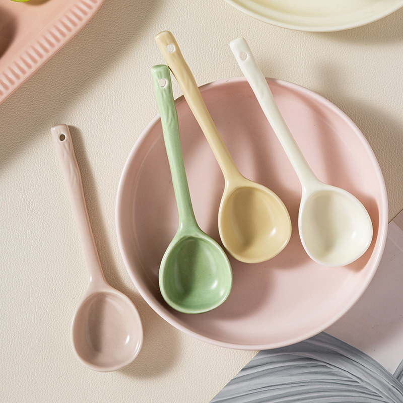 Ceramic Long Handle Spoon Cute Animal Style Spoon - Temu