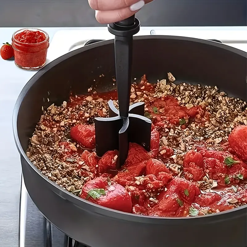 Ground Meat Masher, Heat Resistant Meat Chopper, Ground Beef Chopper, Non Stick Mix Chop Mash Hand Tool, for Stirring and Chopping Hamburger Meat