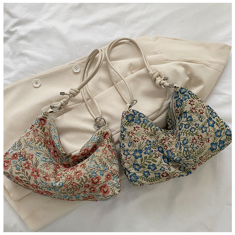 Retro Print Underarm Bag, Large Capacity Stylish Casual Canvas Shoulder Bag,  Women's Simple Versatile Hobo Bag & Handbag - Temu