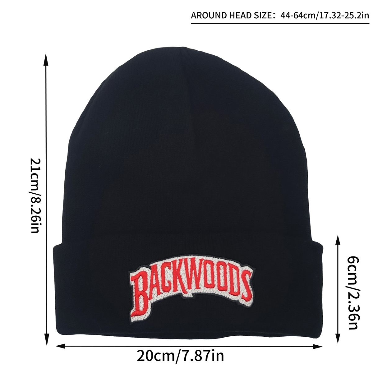 Letter Embroidery Beanie Solid Knit Hat Unisex Warm Skull Cap