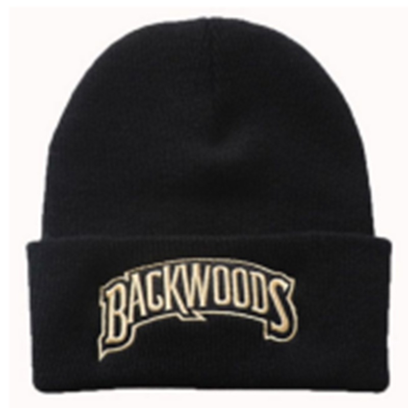 Letter Embroidery Beanie Solid Knit Hat Unisex Warm Skull Cap