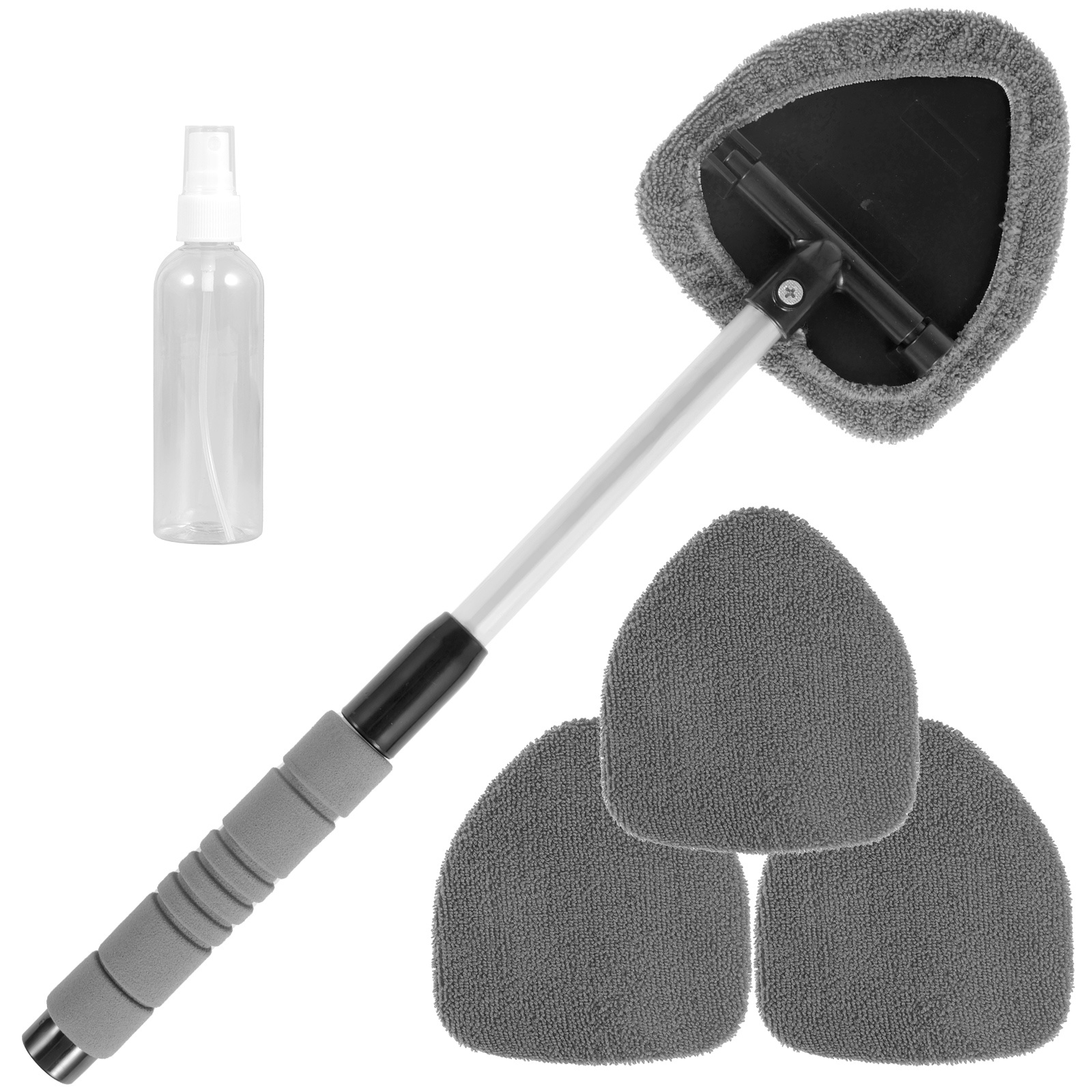 Beieverluck 3 Pieces Windshield Cleaner Tool Inside Car Window Cleaning with Extendable Handle Microfiber 9 Reusable Pads and at MechanicSurplus.com