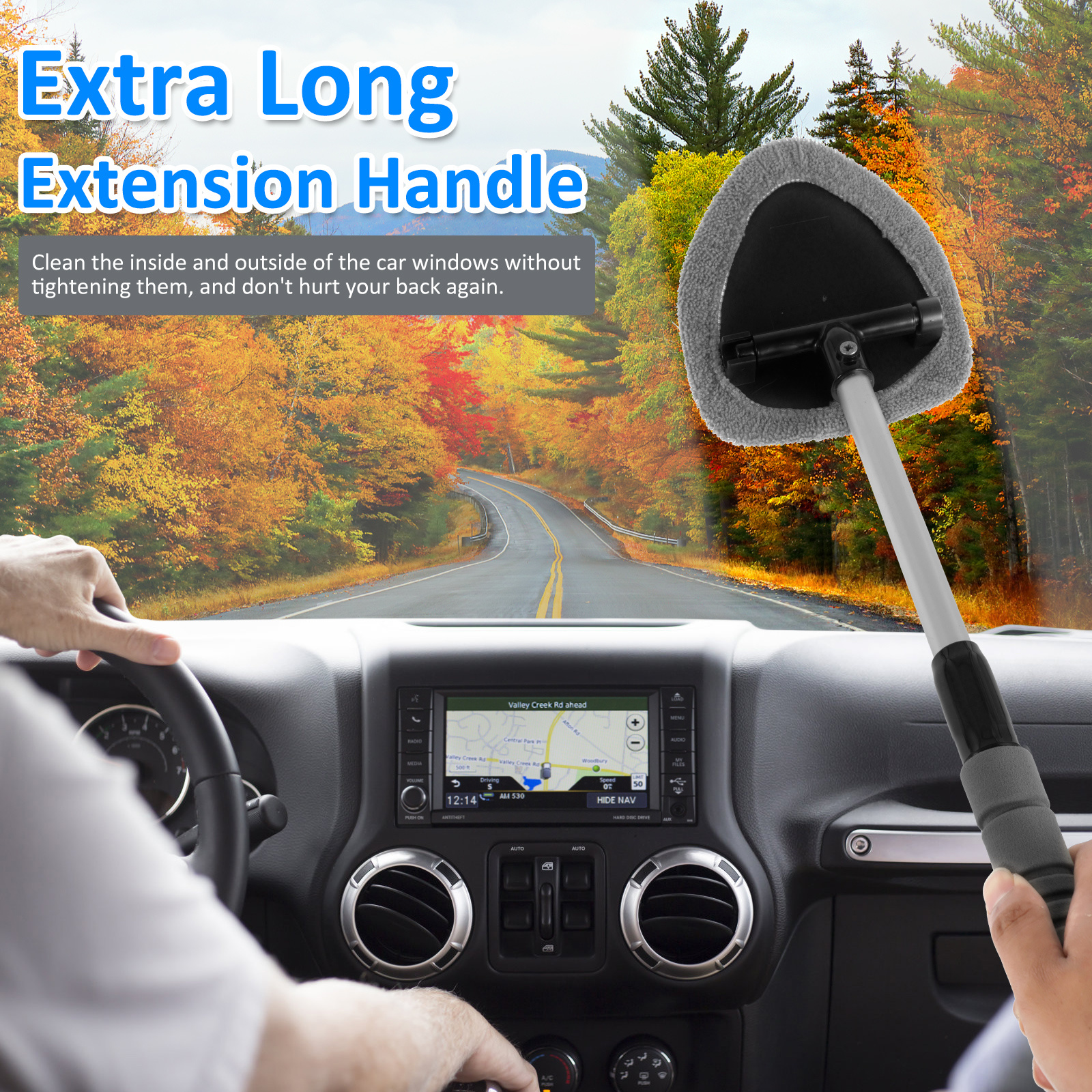 Extendable Microfiber Car Window Cleaner Kit