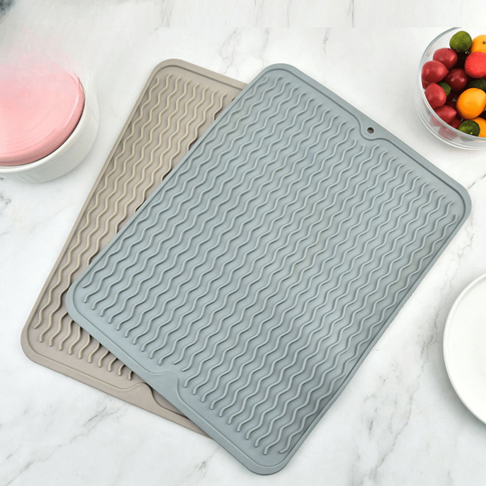 Silicone Dish Drying Mat for Kitchen Counter, Multipurpose, Easy to Clean,  Repeated Use, High Temperature Resistant, Suitable for Sink, Refrigerator