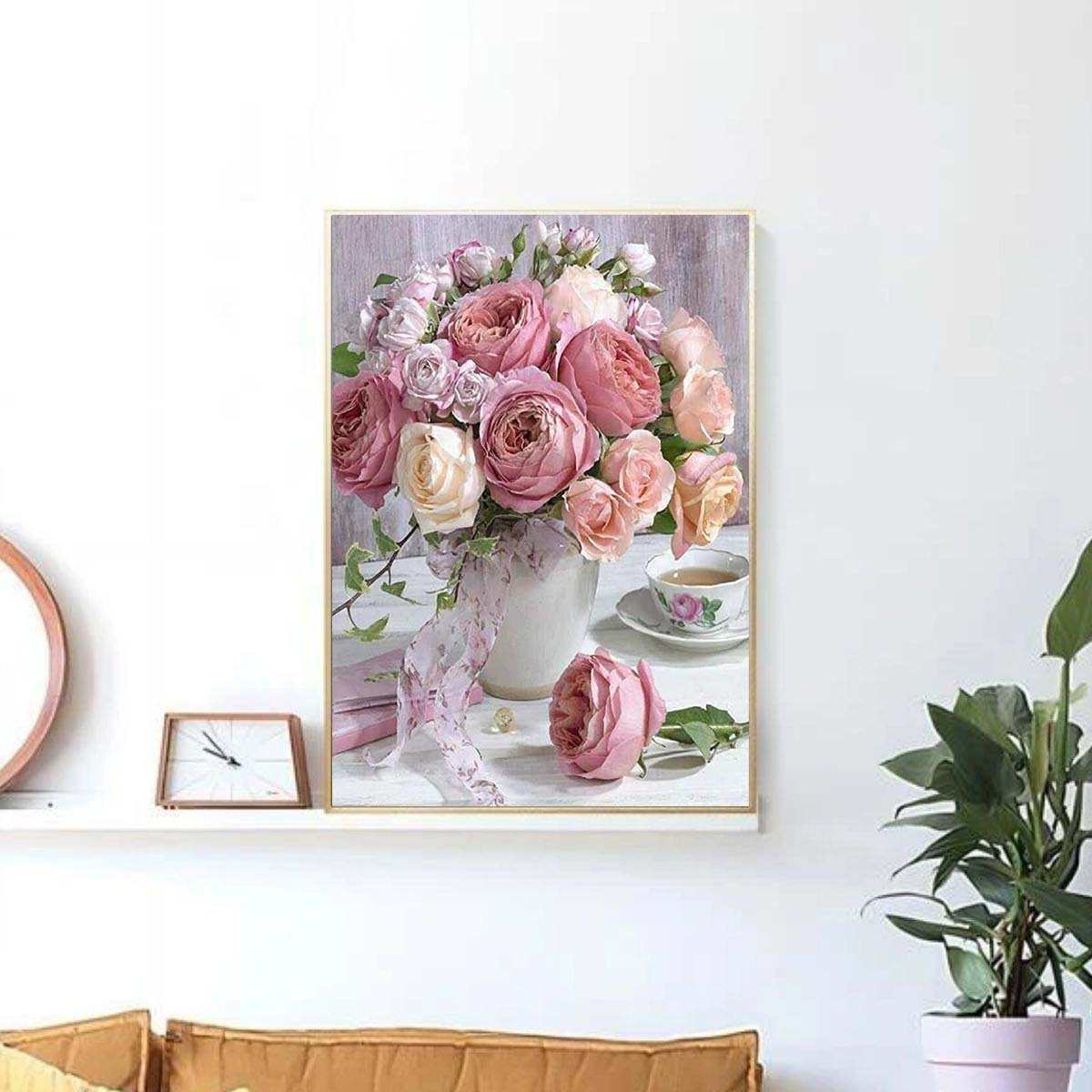 Dreamy Flowers Diy Diamond Painting Plant Art Handmade Home Decor Gift,  20x30cm, Frameless Set