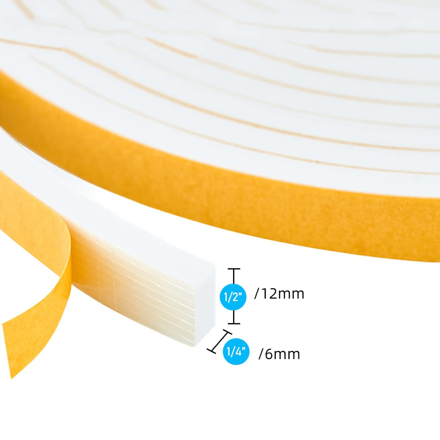 1/2/3 Pack Weather Stripping, High Density Foam Tape Roll Neoprene Rubber Adhesive Weatherstrip Door Seal, Window Insulation
