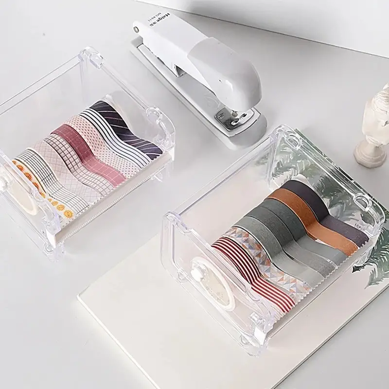 Mini Stationery Organizer Ins Simplicity Bandaid Holder Small Transparent  Visiable Masking Tape Paper Clip Holder Student Supply - AliExpress
