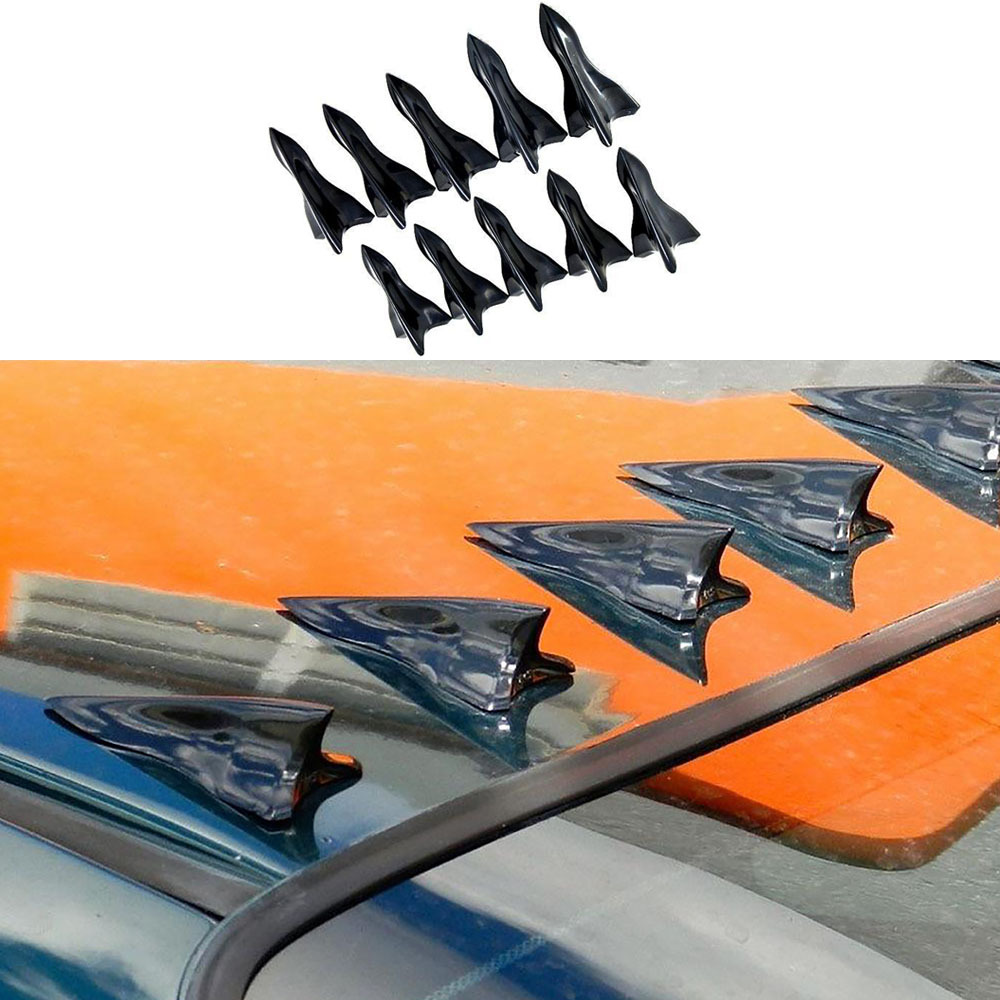 1pc Universal Hinten Dach Shark Fins Spoiler Flügel Kit Auto Dach Spoiler  Stoßstange Spoiler Shark Fin Diffusor Vortex Generator