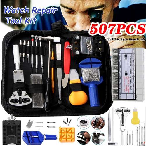 upgraded watch repair tool kit case opener band link pin remover screwdrivers spring bar watchmaker accessories
