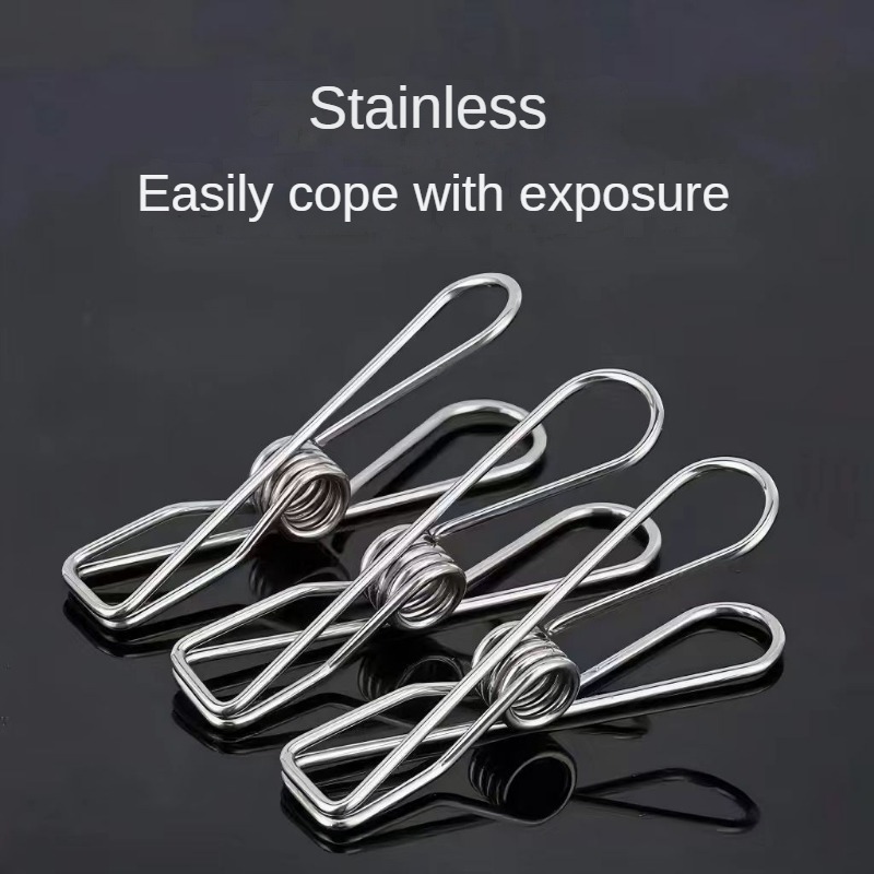  Colorido 10Pcs Stainless Steel Cloth Pins Laundry Pegs