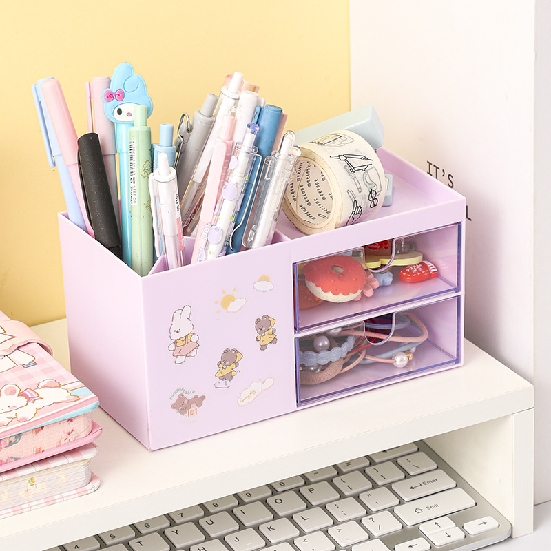 Maximize Your Desk Space With This Desktop Computer Riser & Drawer Storage  Organizer! - Temu